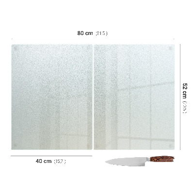 Glass worktop protector with a double semi‑transparent finish