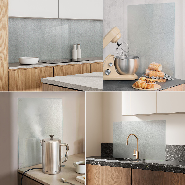 Glass worktop protector with a double semi‑transparent finish