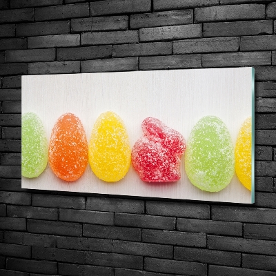 Printed glass wall art Colorful jelly beans