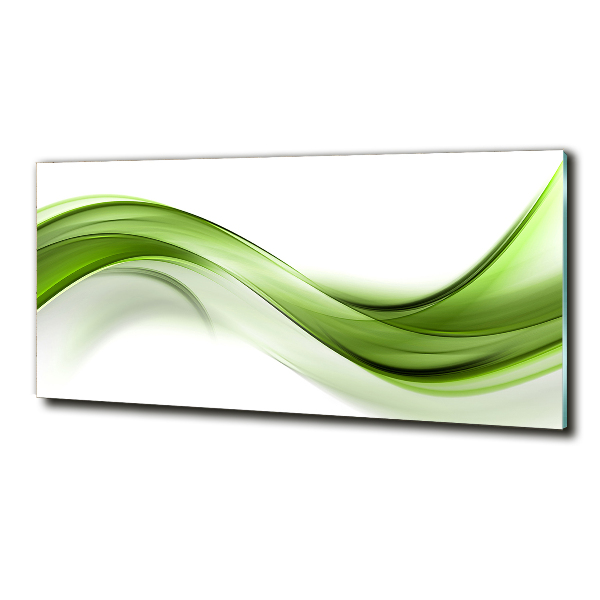 Glass art print Green wave