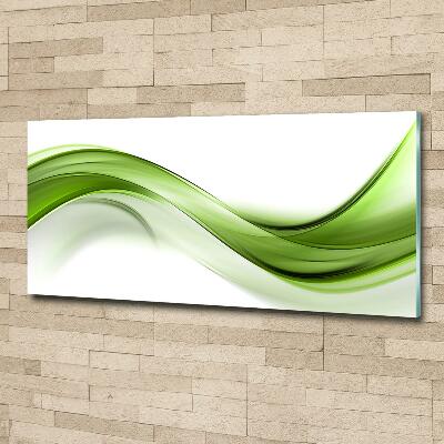 Glass art print Green wave