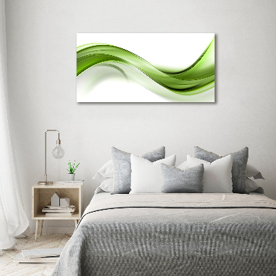 Glass art print Green wave