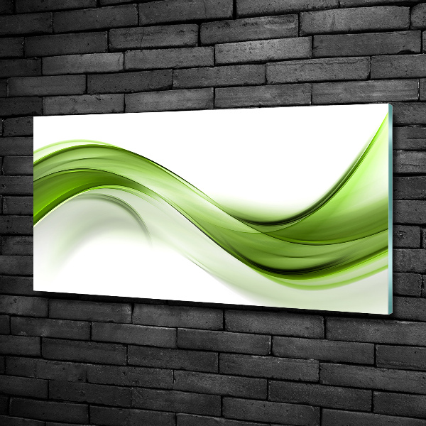 Glass art print Green wave