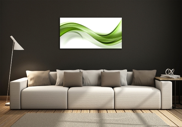 Glass art print Green wave