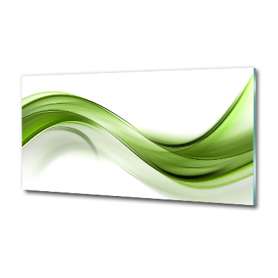 Glass art print Green wave