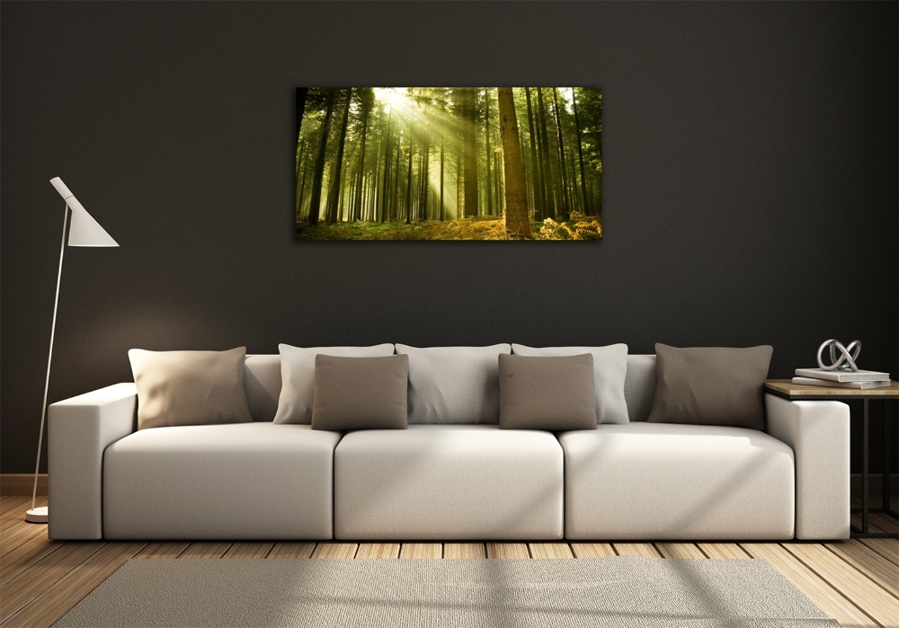 Glass art print A pine forest