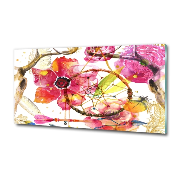 Wall art on glass Floral pattern