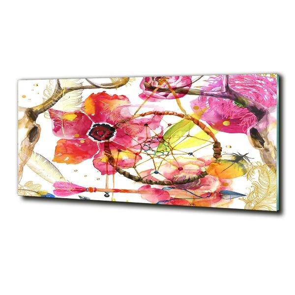 Wall art on glass Floral pattern