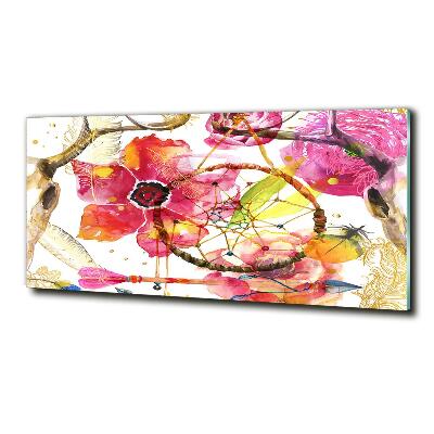 Wall art on glass Floral pattern