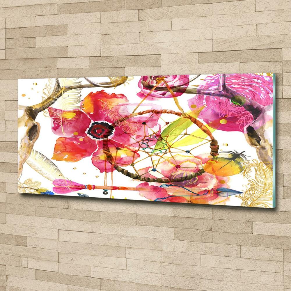 Wall art on glass Floral pattern