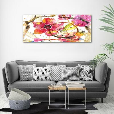 Wall art on glass Floral pattern