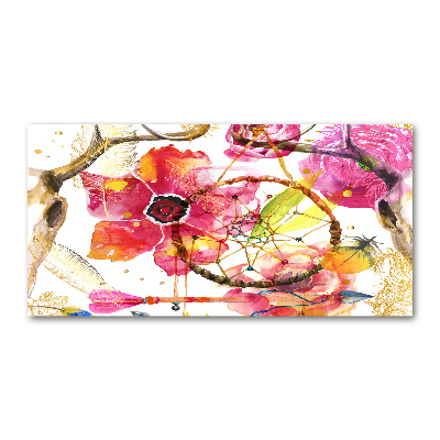 Wall art on glass Floral pattern