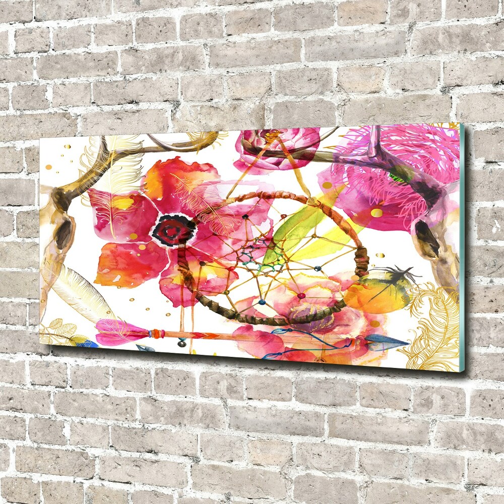 Wall art on glass Floral pattern