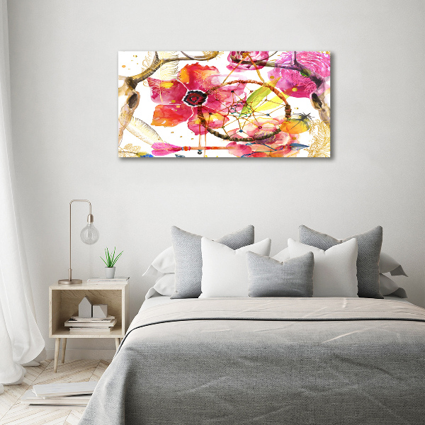 Wall art on glass Floral pattern