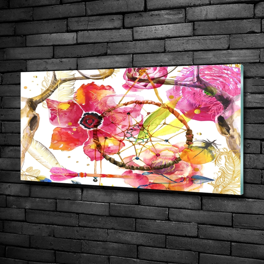 Wall art on glass Floral pattern