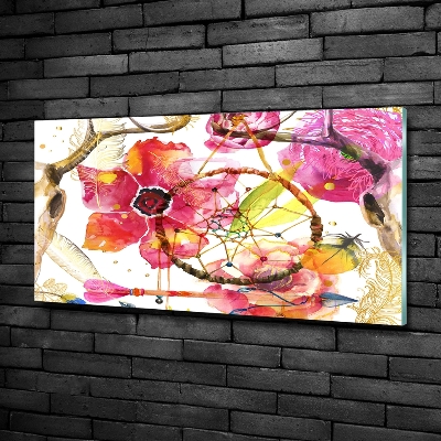 Wall art on glass Floral pattern