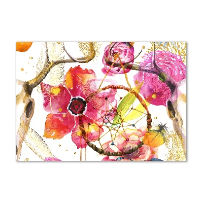 Wall art on glass Floral pattern