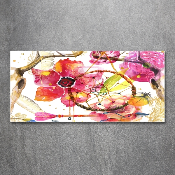 Wall art on glass Floral pattern