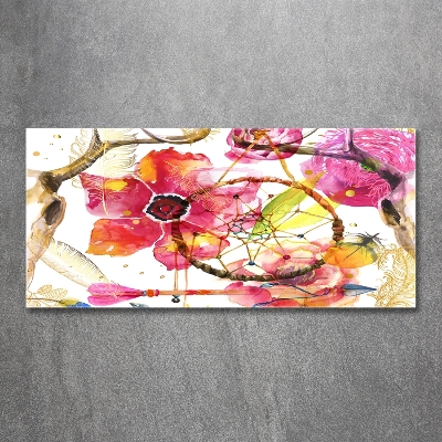 Wall art on glass Floral pattern