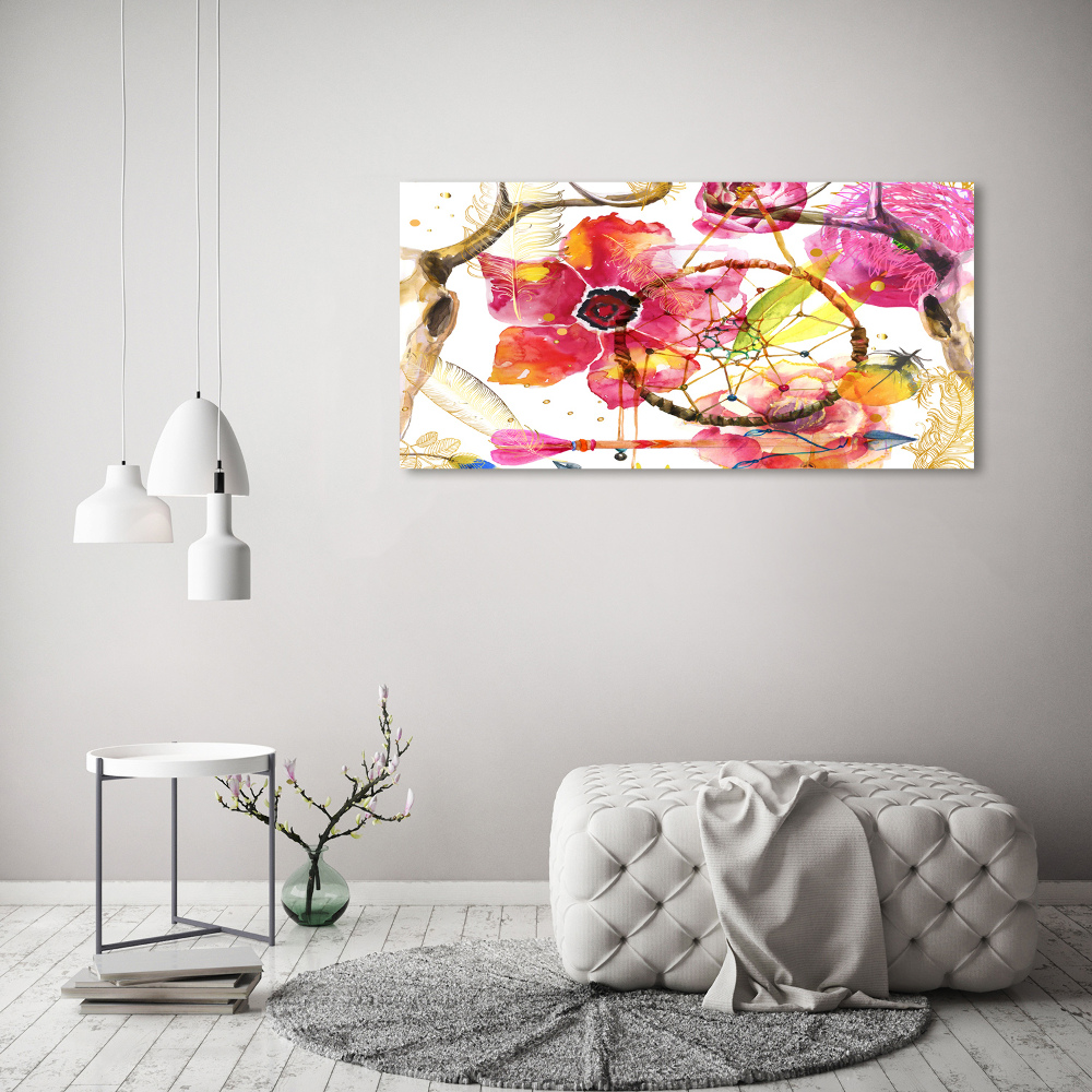 Wall art on glass Floral pattern