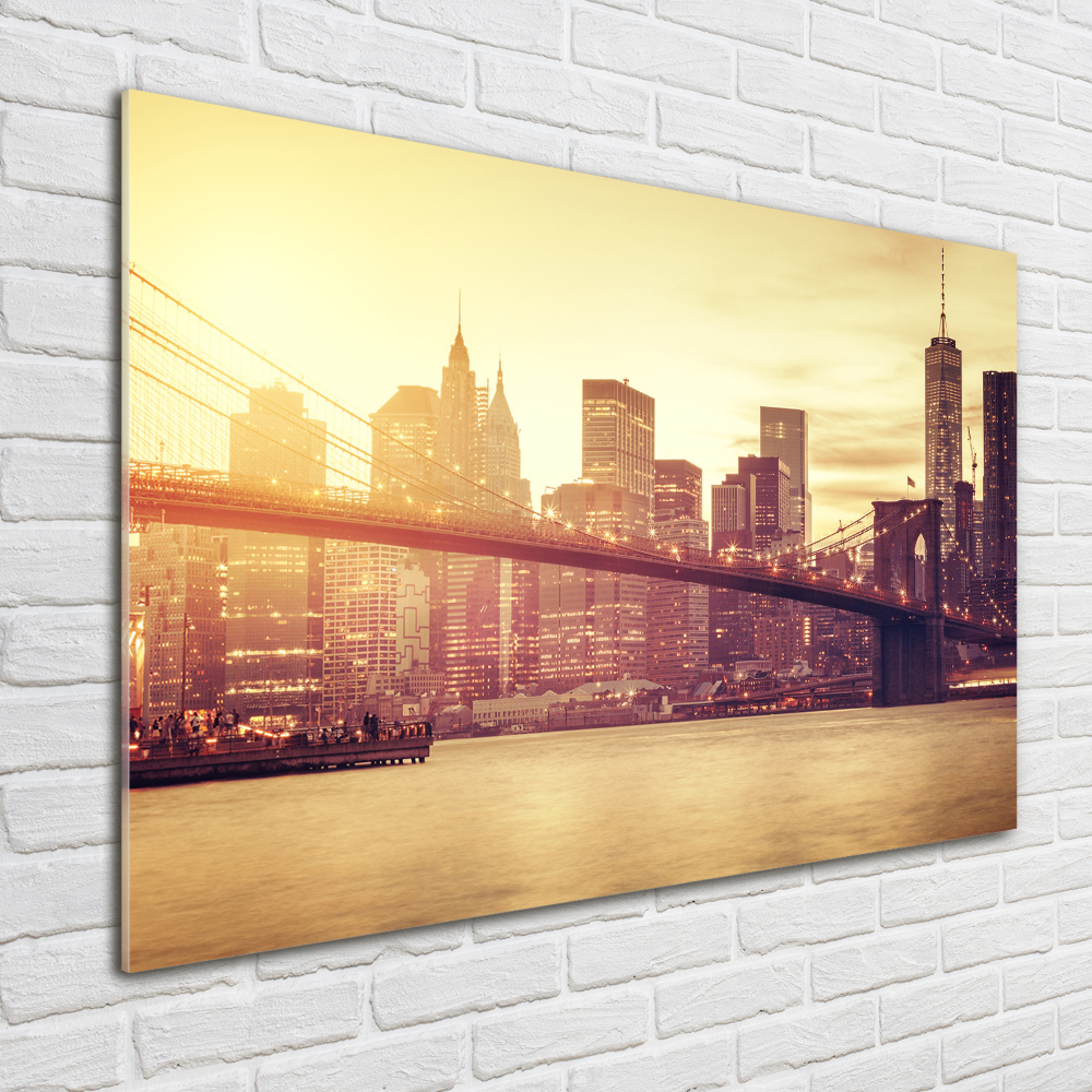 Glass wall art large Manhattan new york