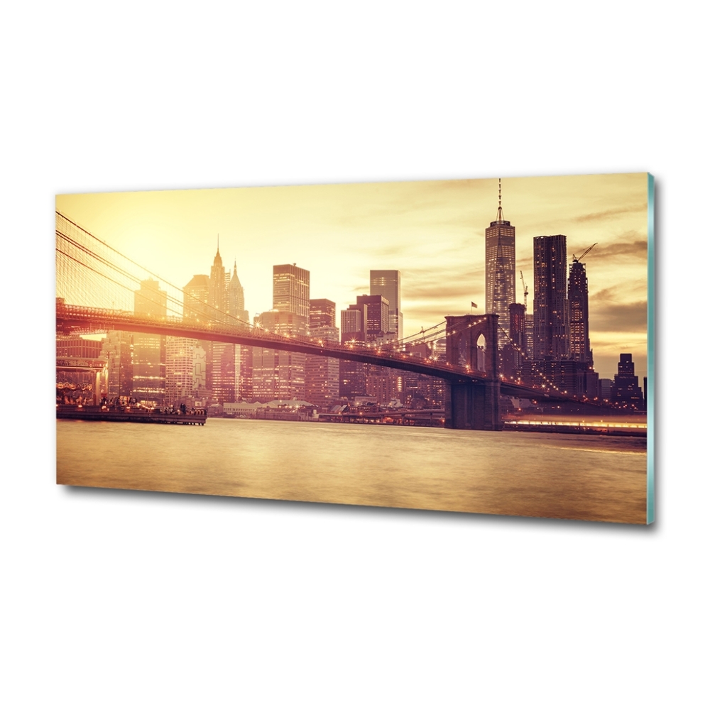 Glass wall art large Manhattan new york