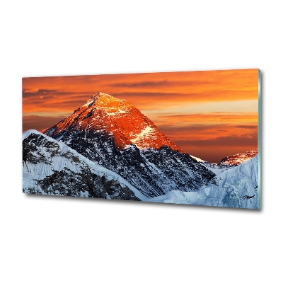 Glass art picture Everest peak