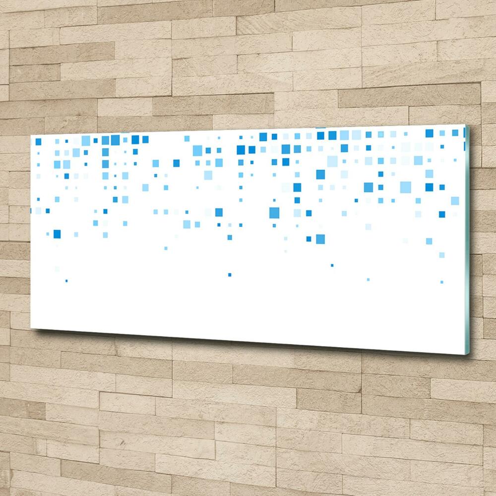 Wall art on glass Blue squares