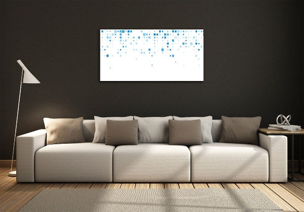 Wall art on glass Blue squares