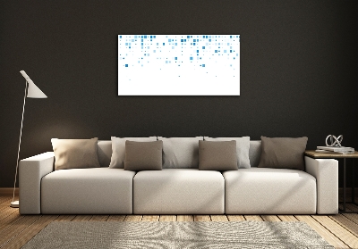 Wall art on glass Blue squares