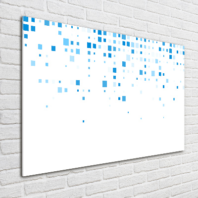 Wall art on glass Blue squares