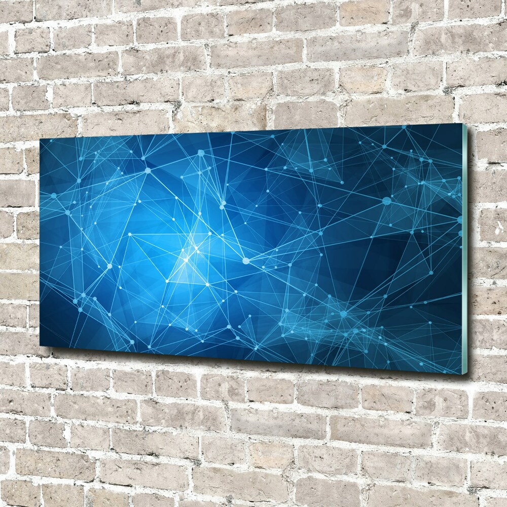 Glass art print Blue lines