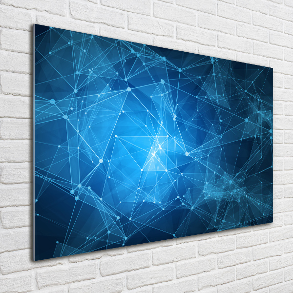 Glass art print Blue lines