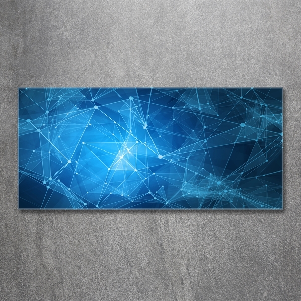 Glass art print Blue lines