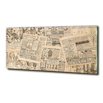 Glass picture wall art Ancient newspaper