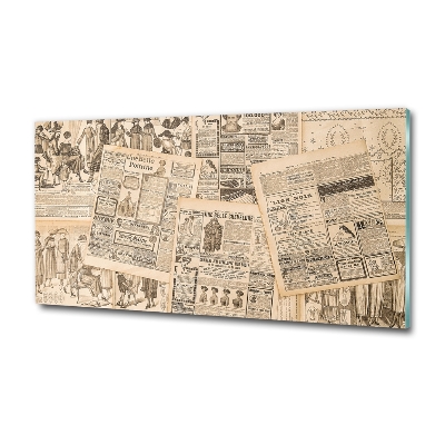 Glass picture wall art Ancient newspaper