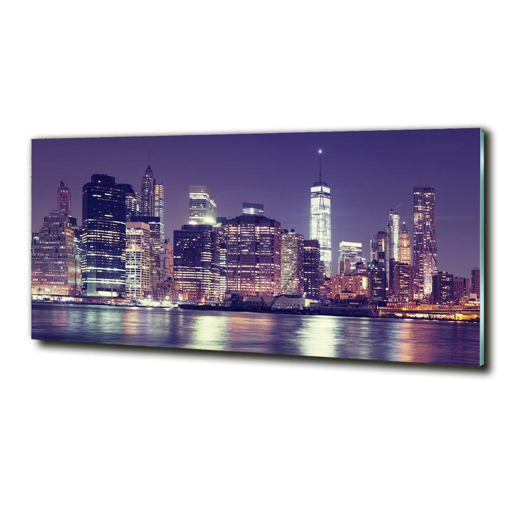 Glass wall art large New york at night