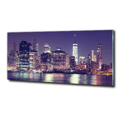 Glass wall art large New york at night