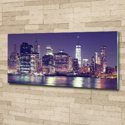 Glass wall art large New york at night