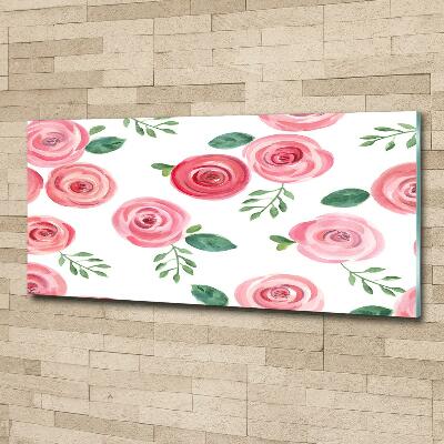 Wall art on glass Roses