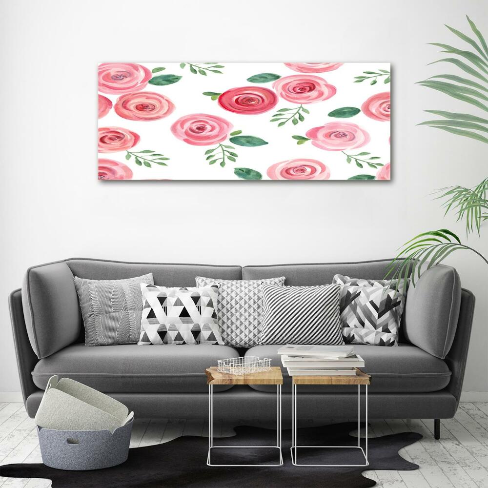 Wall art on glass Roses