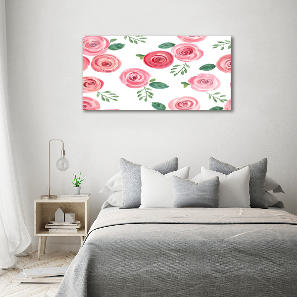 Wall art on glass Roses