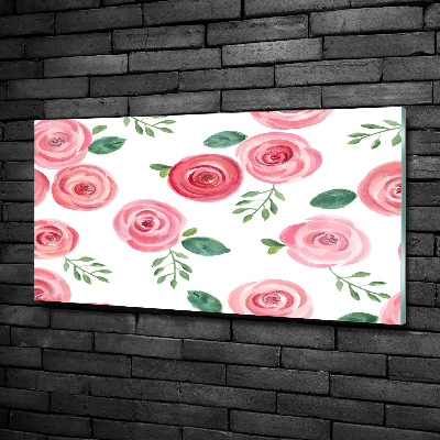 Wall art on glass Roses