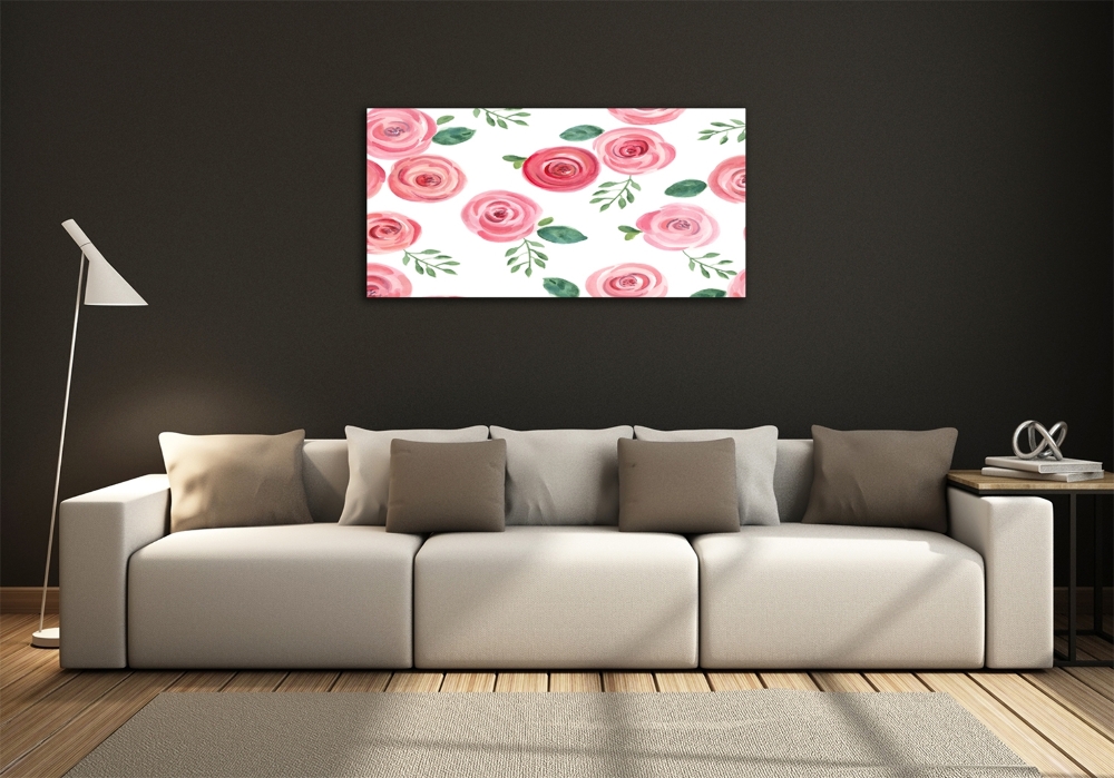 Wall art on glass Roses