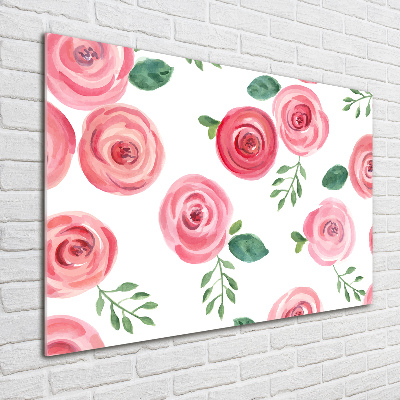 Wall art on glass Roses