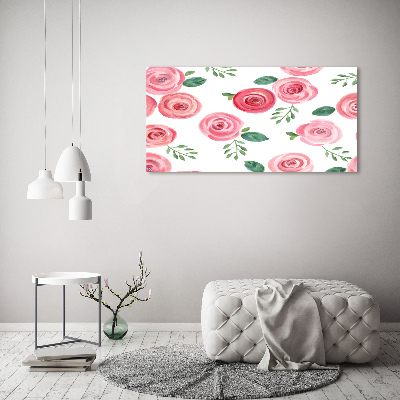 Wall art on glass Roses