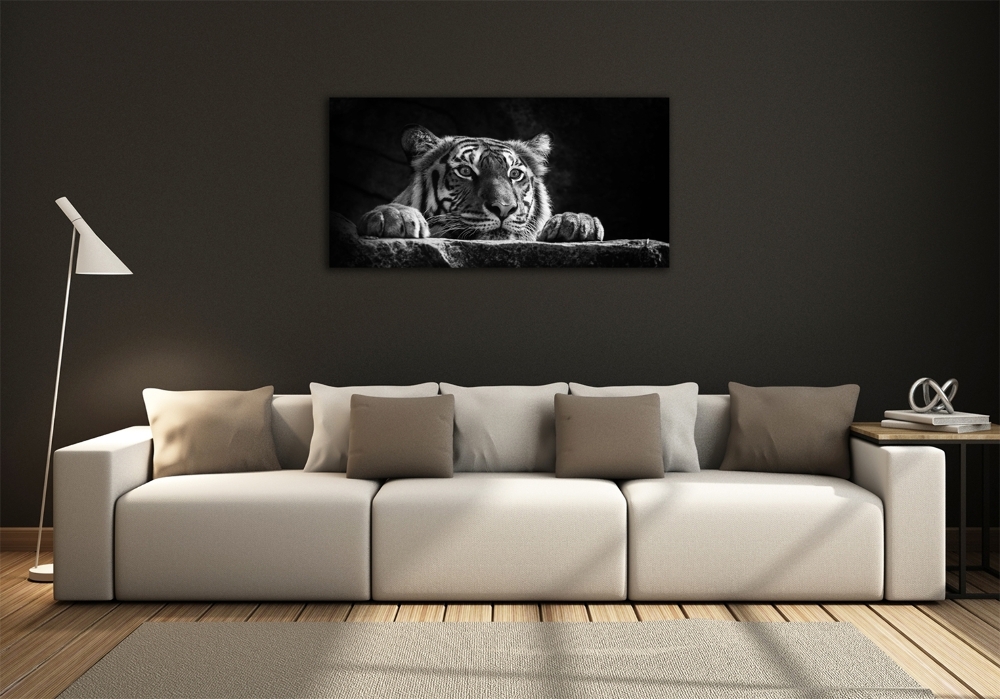 Wall art on glass Tiger