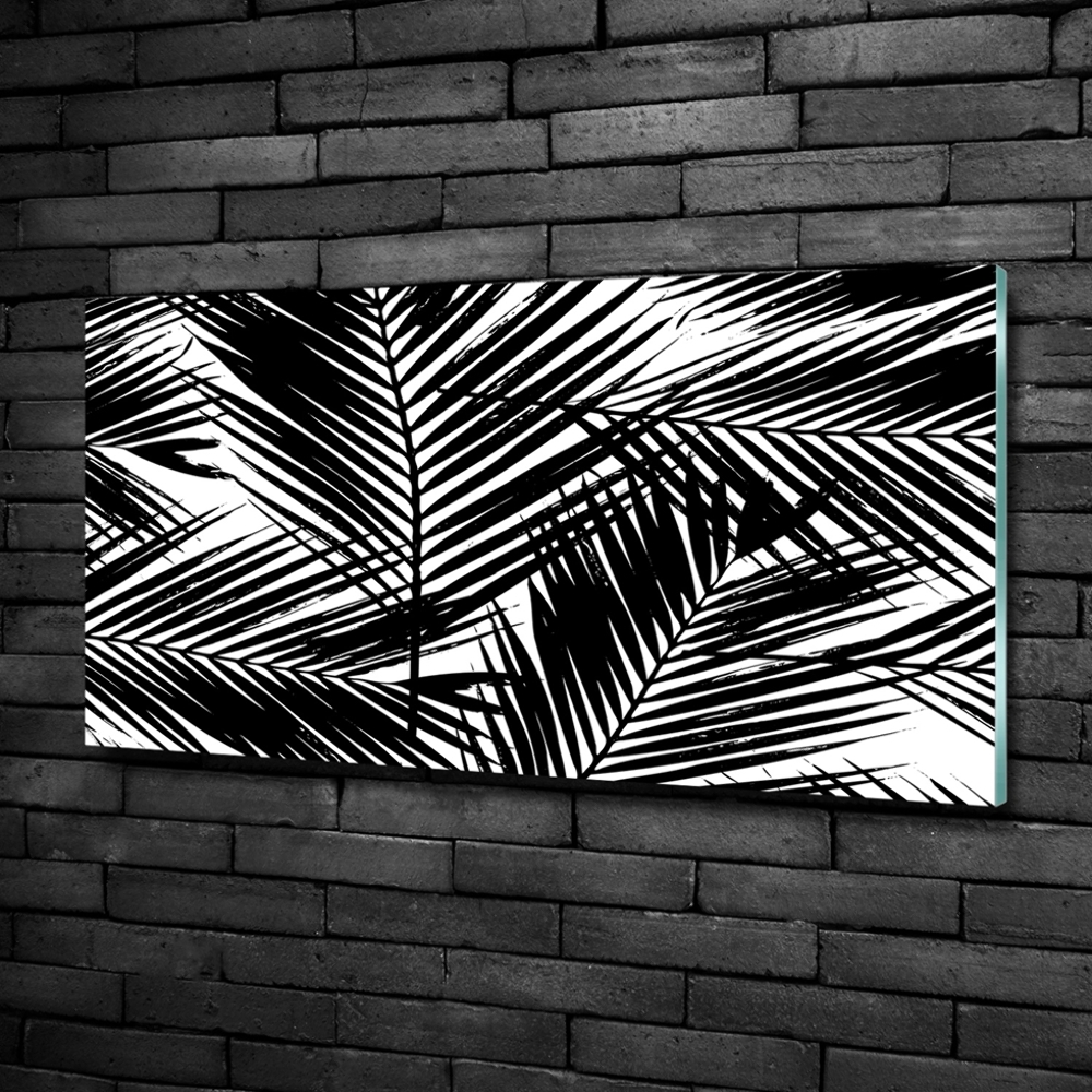 Glass art print Palm leaves