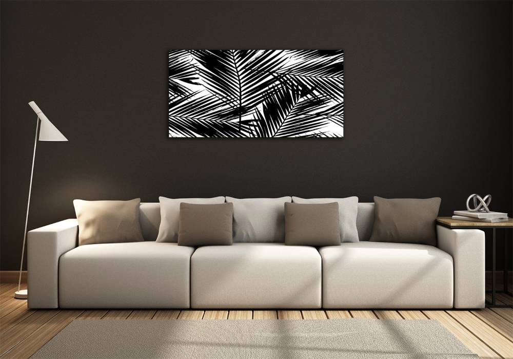 Glass art print Palm leaves