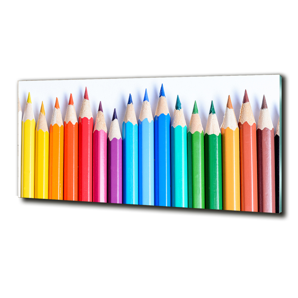 Wall art on glass Colourful pencils